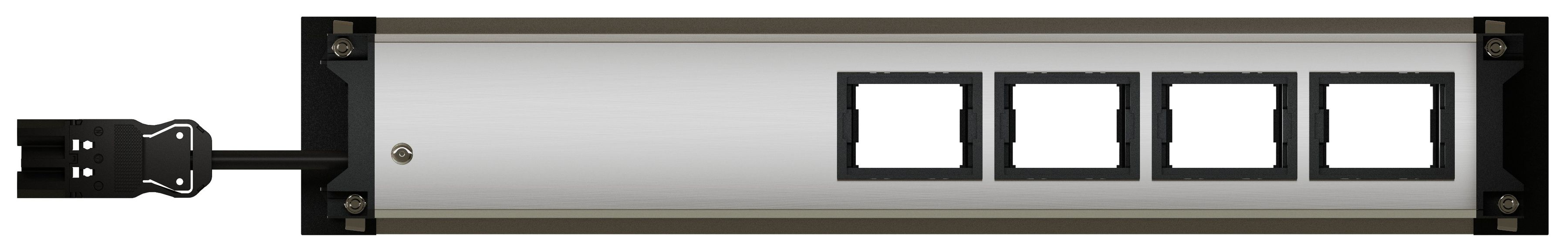 INTRO2.0 Steckdoseneinheit eloxiert 3x Typ 13 4x Leermodul