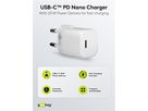 adaptateur de charge rapide nano USB 1x USB-C PD 20W blanc