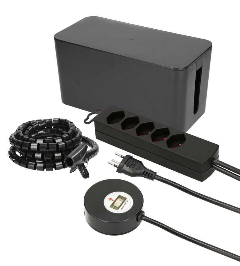 Set Kabelmanagement Box externer Schalter schwarz