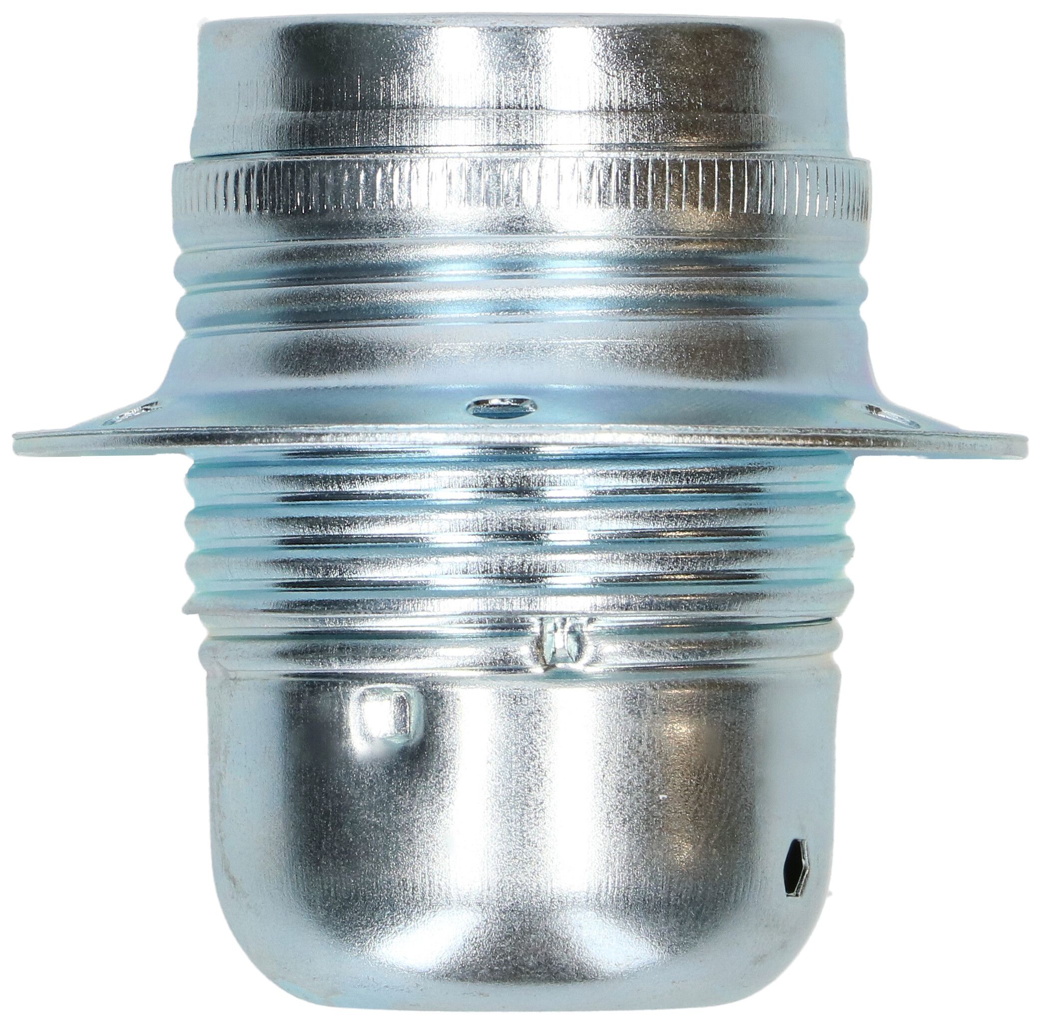 E27-Metallfassung mit Ring M10x1 Stahl Chrom