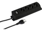 Steckdosenleiste Prime Line 4x Typ 13 schwarz Schalter 3m