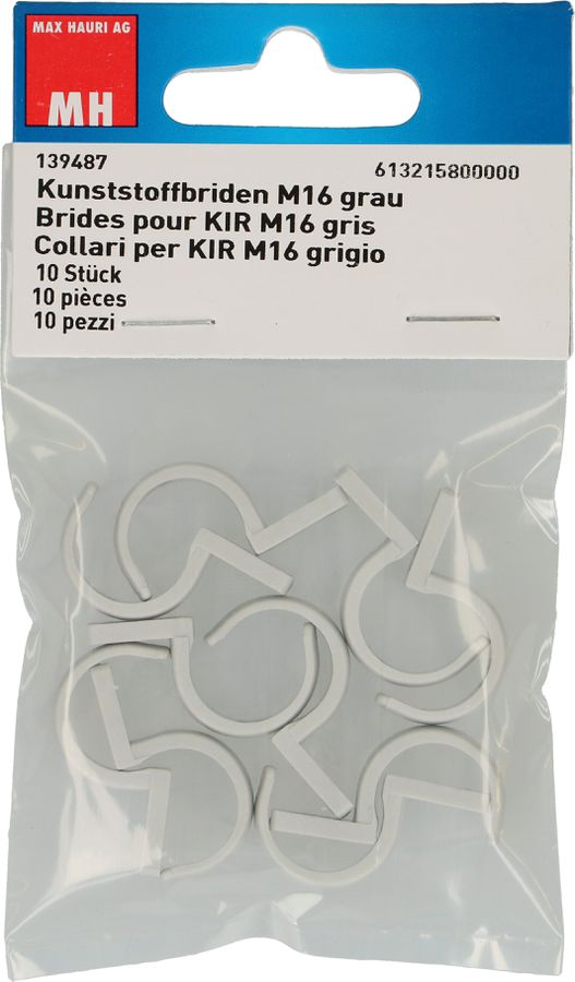 brida sintetica M16 1-lobata grigio / 10 pezzi