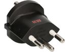 adaptateur fixe type 12 / Schuko CEE 7/7 noir