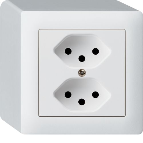 Steckdose 2x Typ 13 AP BS Kallysto weiss