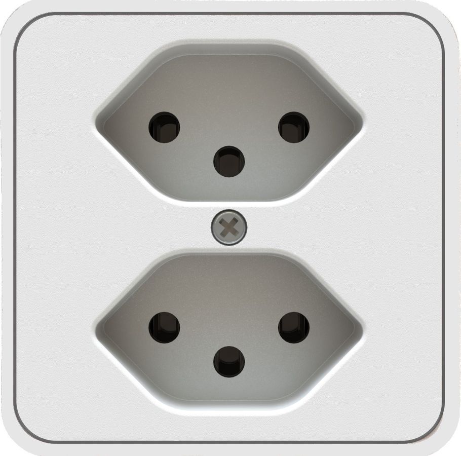 Möbelanbau-Steckdose 2x Typ 13 weiss 1.6m Typ 12