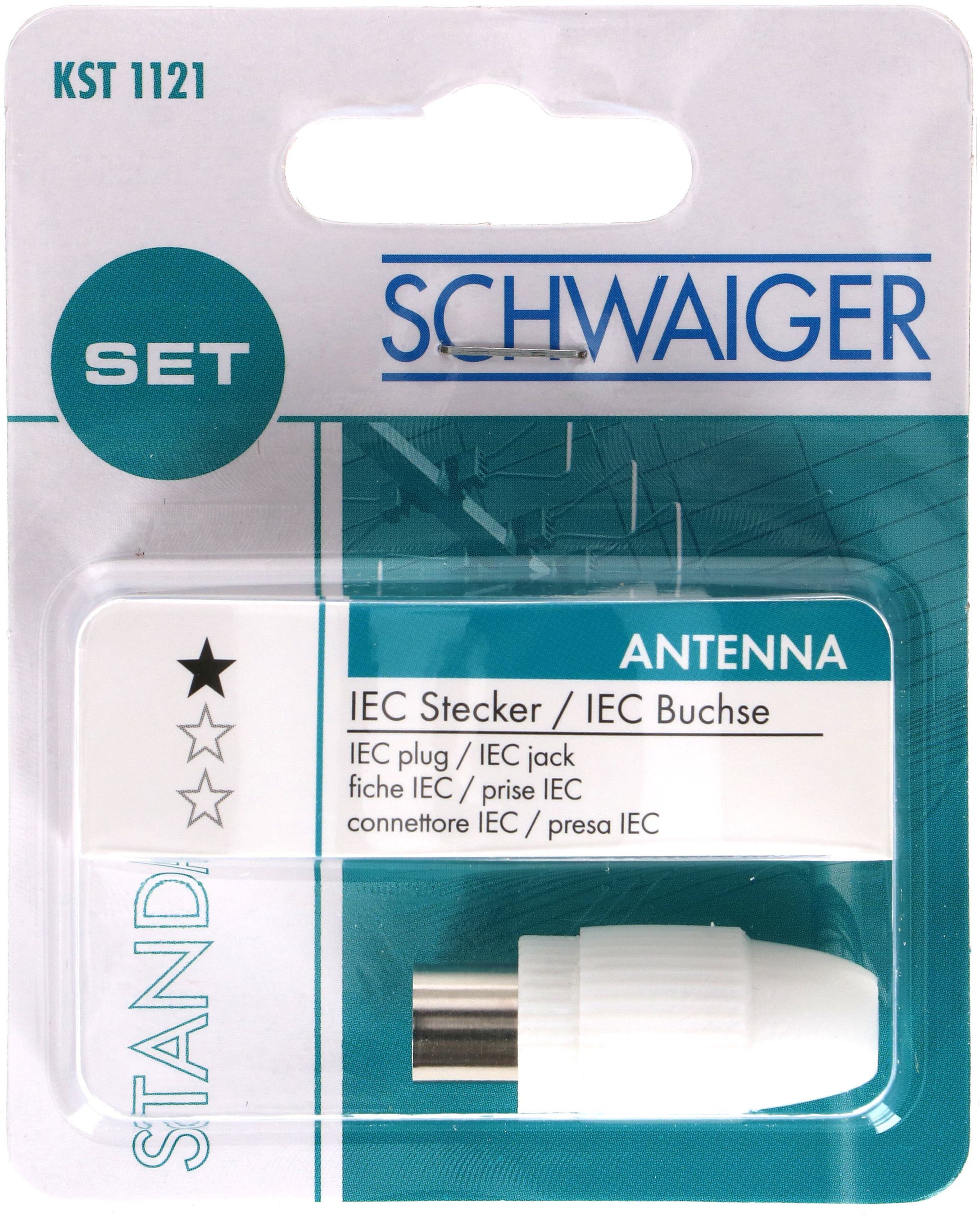 Antennenstecker/-buchse IEC-Set weiss