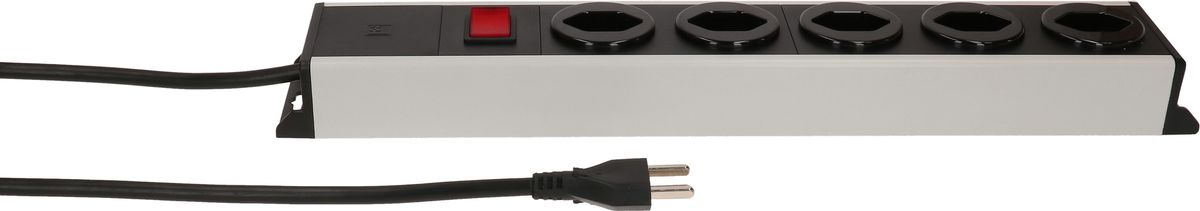 Steckdosenleiste Power Line 5x Typ 23 grau/schwarz Schalter 3.0m