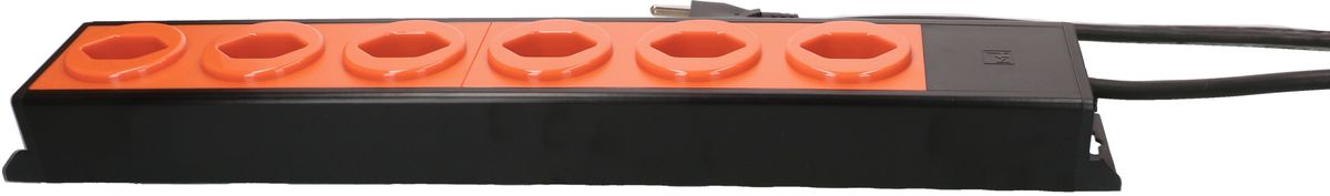 Steckdosenleiste Power Line 6x Typ 23 schwarz/orange 3.0m