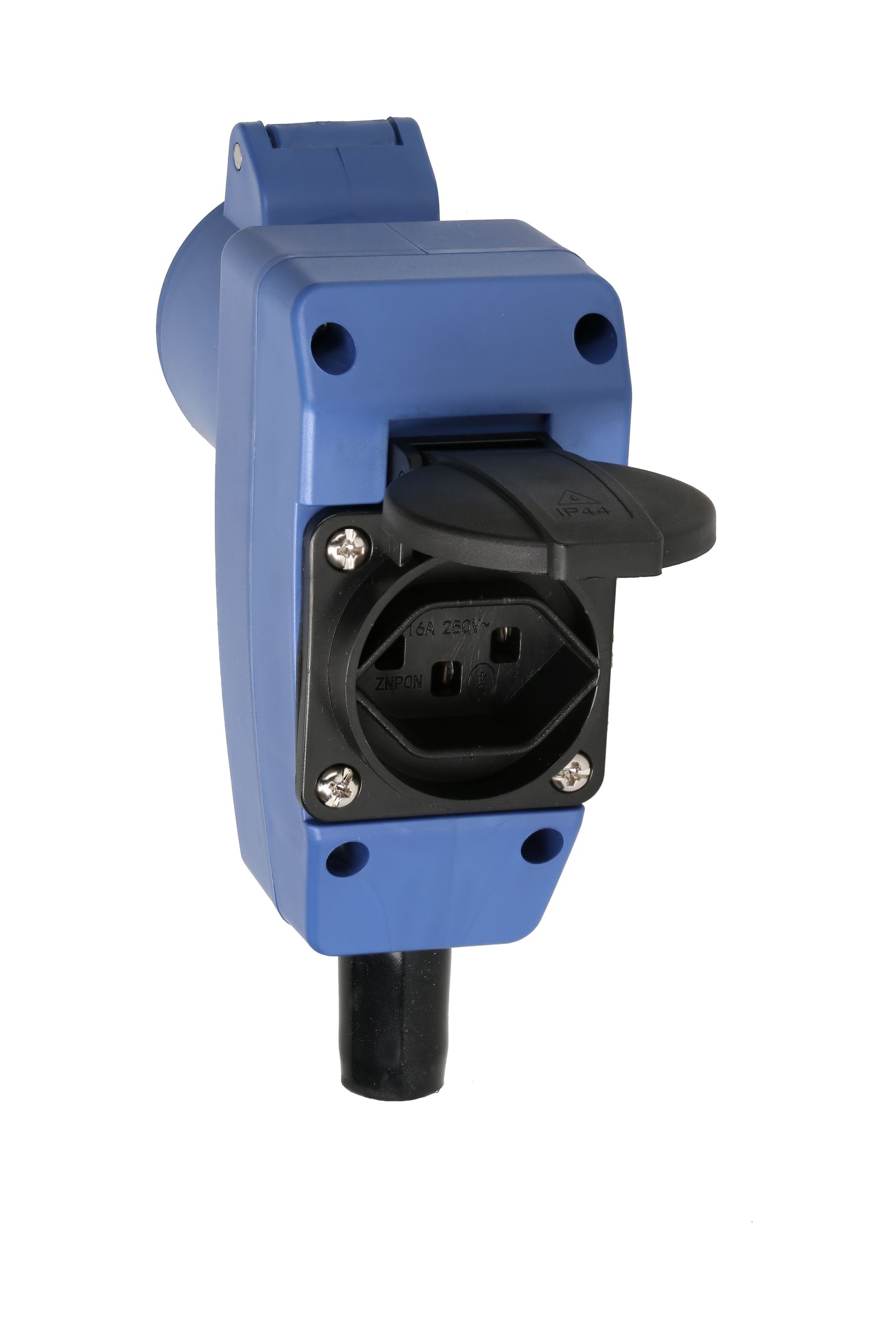 CEE Angle Coupling blue 3-polig 230V/16A incl. T23 Socket - MAX