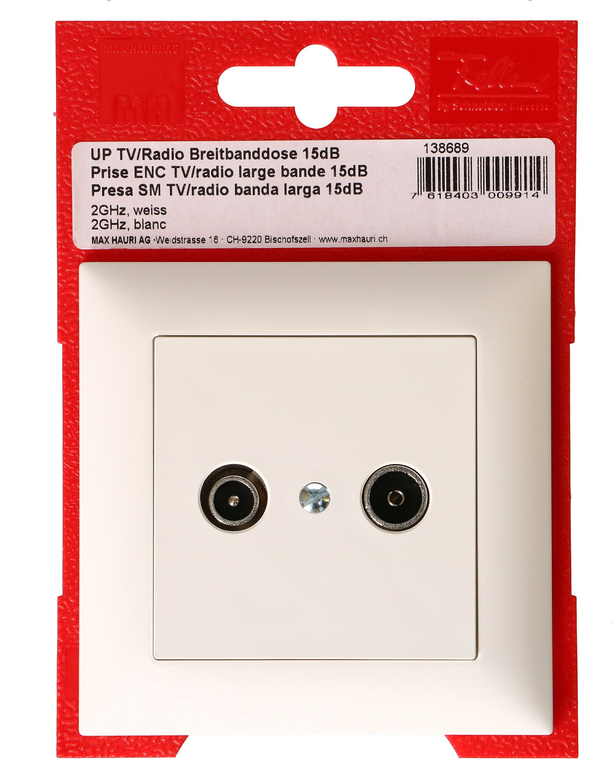 radio/TV presa passante/terminale 15dB INC EdizioDue bianco