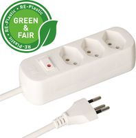 Steckdosenleiste Basic Line 3x Typ 13 ws Schalter 1.5m Green+Fair
