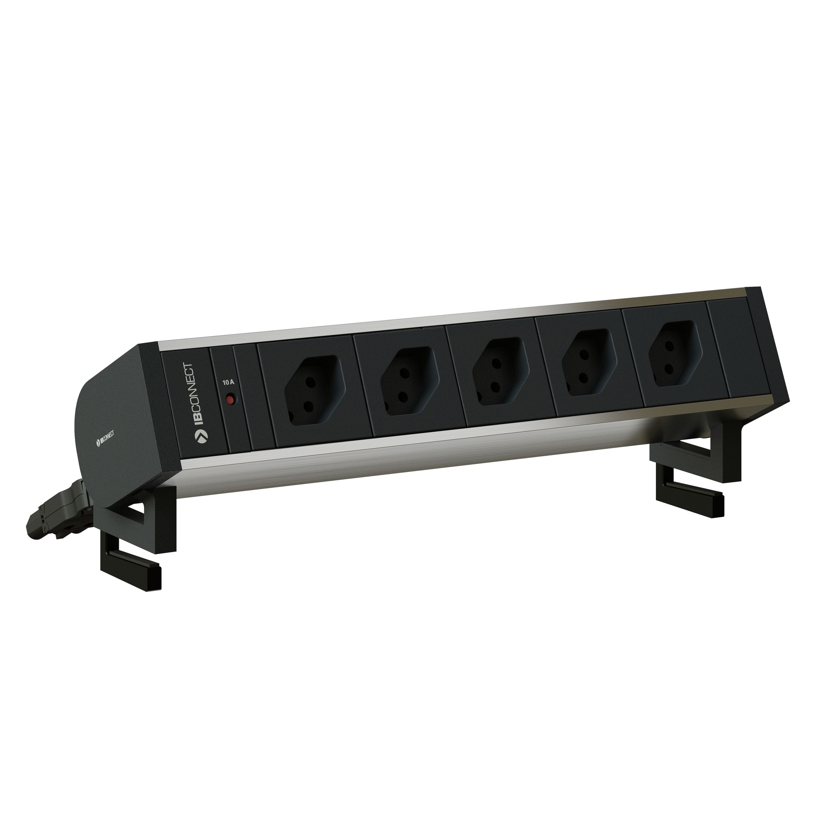 SUPRA bloc multiprise anodisé 5x type 13