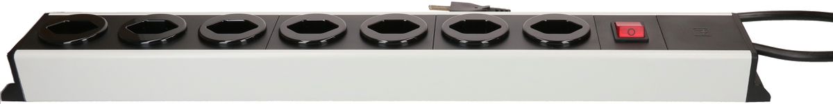 Steckdosenleiste Power Line 7x Typ 23 grau/schwarz Schalter 1.5m
