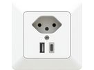 piccola combinazione tipo 13 / USB-A+C 18W INC priamos bianco