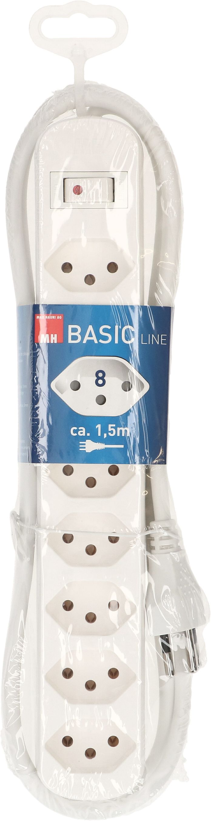multipresa Basic Line 8x tipo 13 bianco interruttore 1.5m