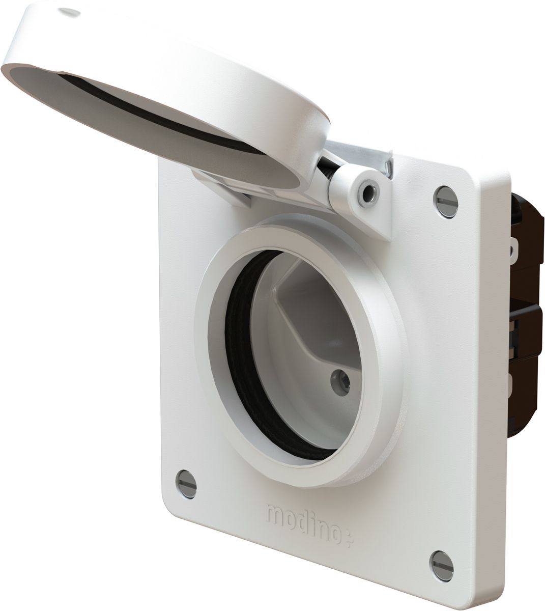 Steckdose 1x Typ 23 Einsatz +Frontset exo IP55 weiss