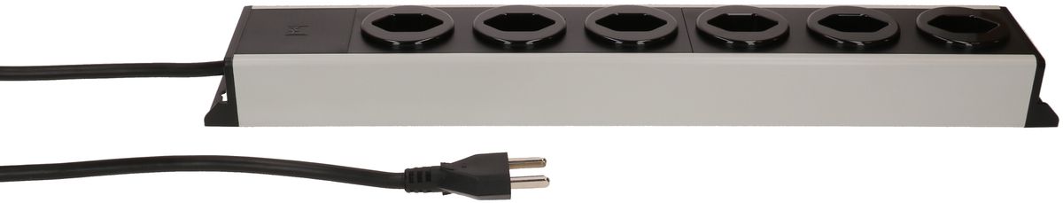 Steckdosenleiste Power Line 6x Typ 23 grau/schwarz 3.0m
